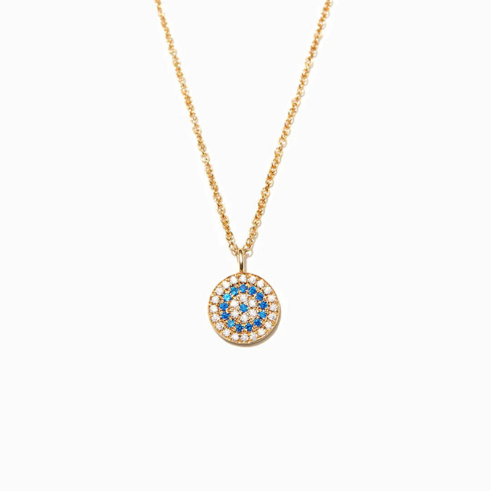EVIL EYE DISC PENDANT NECKLACE