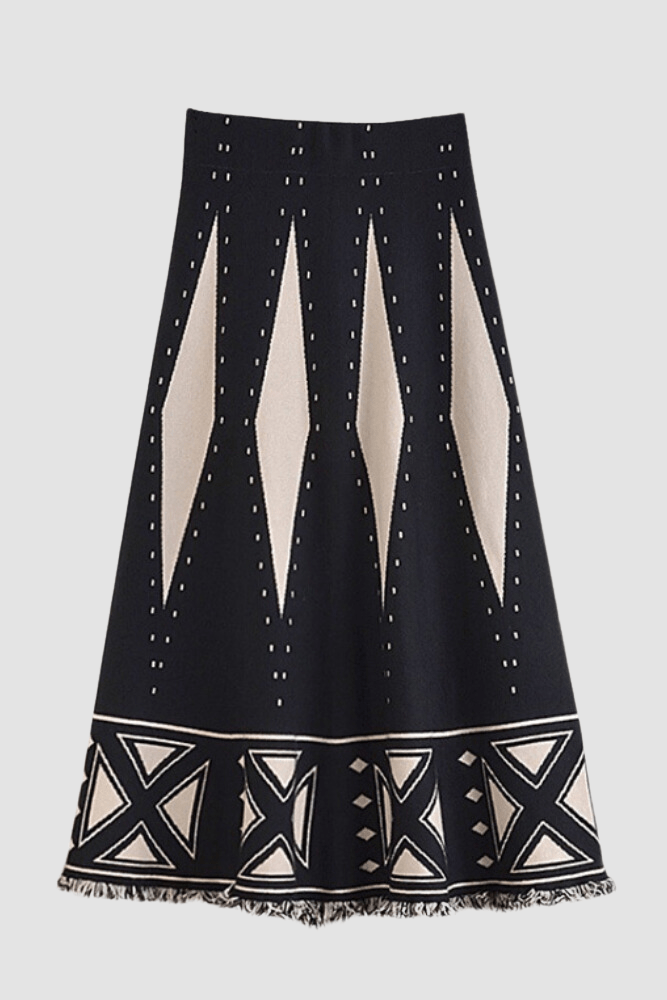 CB Ethnic Style Tassel Knitted Skirt