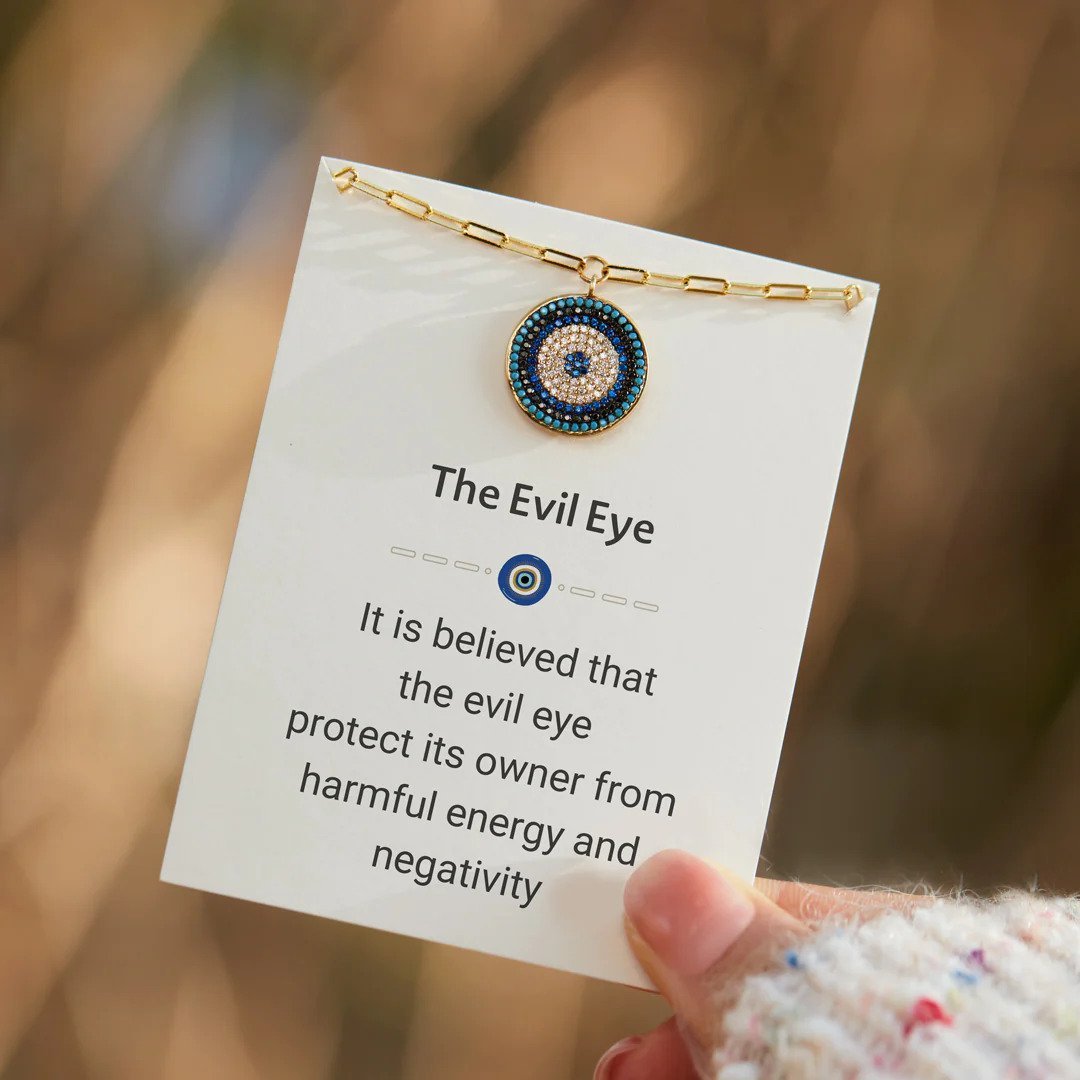 PAVÉ EVIL EYE CIRCLE PENDANT LAYERED NECKLACE SET