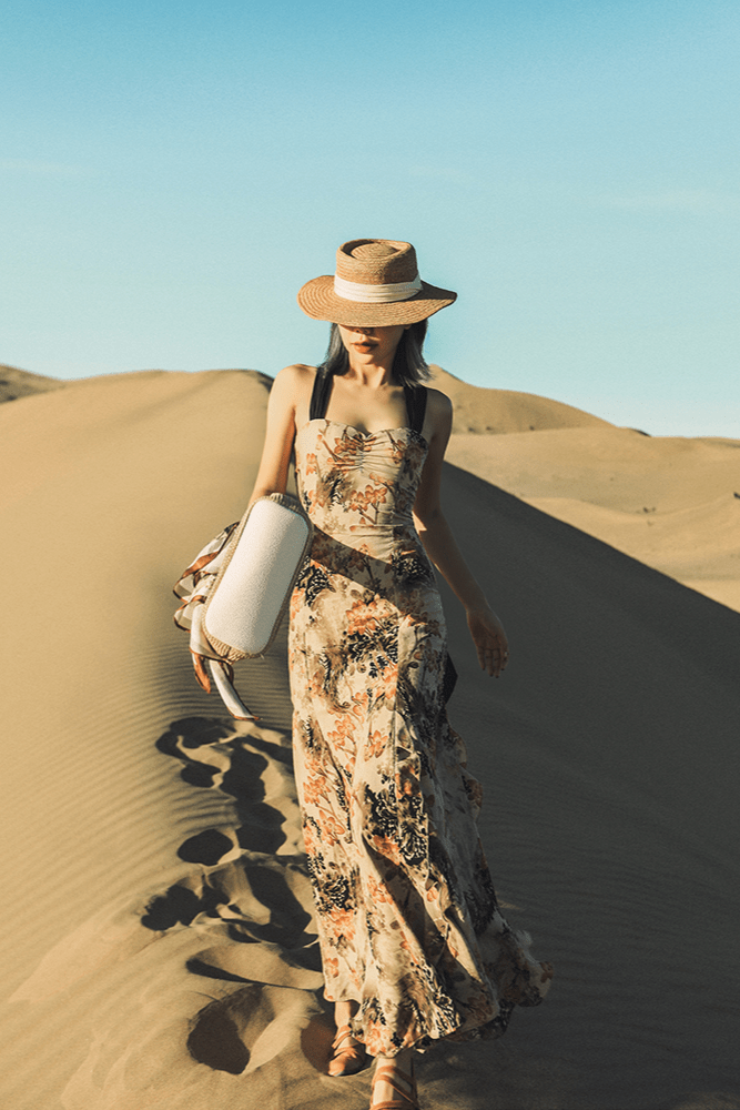 CB Flowy Chiffon Dress in Lark Print