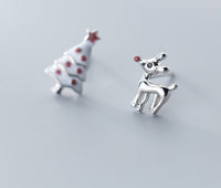 Christmas Tree and reindeer earrings