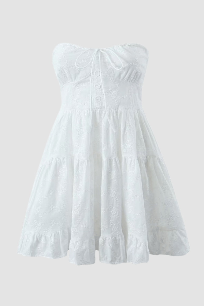 White Lace Tube Top Mini Dress | Sweet Summer Bohemian Style ClassicBoho White Lace Tube Top Mini Dress | Sweet Summer Bohemian Style ClassicBoho