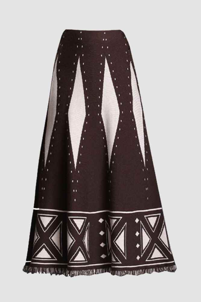 CB Ethnic Style Tassel Knitted Skirt