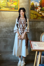 CB Ethnic Style Embroidered Cotton And Linen Dress