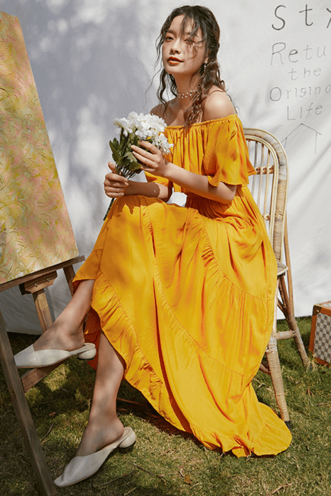 boho one shoulder dress Boho Style Chiffon One Shoulder Split Wedding Dress With Cape