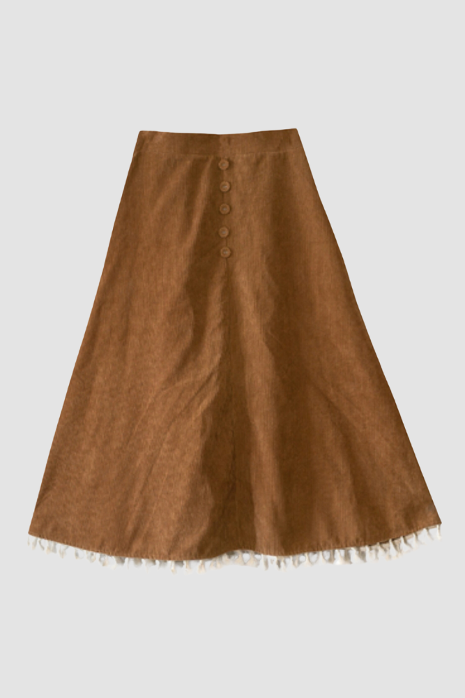 CB Vintage Tassel Corduroy Skirt