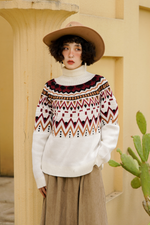 CB Ethnic Style Retro Pattern Sweater