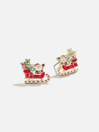 18k Gold Christmas Festive Earrings