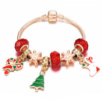 Christmas Tree Pendant Snowflake Beads Bracelet