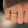 NEVER QUIT GOLDEN CROSS RING