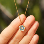 EVIL EYE DISC PENDANT NECKLACE