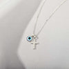 BLESSED AND PROTECTED CROSS&EVIL EYE NECKLACE