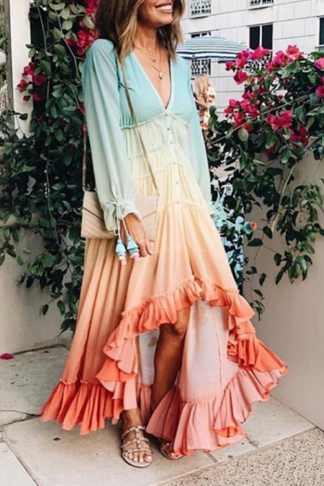 CB Sunset Maxi Dress with Flowy Sleeves