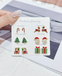 18k Gold Christmas Festive Earrings