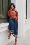 CB Ethnic Style Retro Pattern Sweater