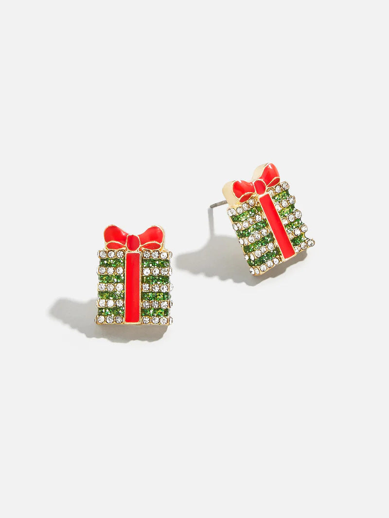 18k Gold Christmas Festive Earrings