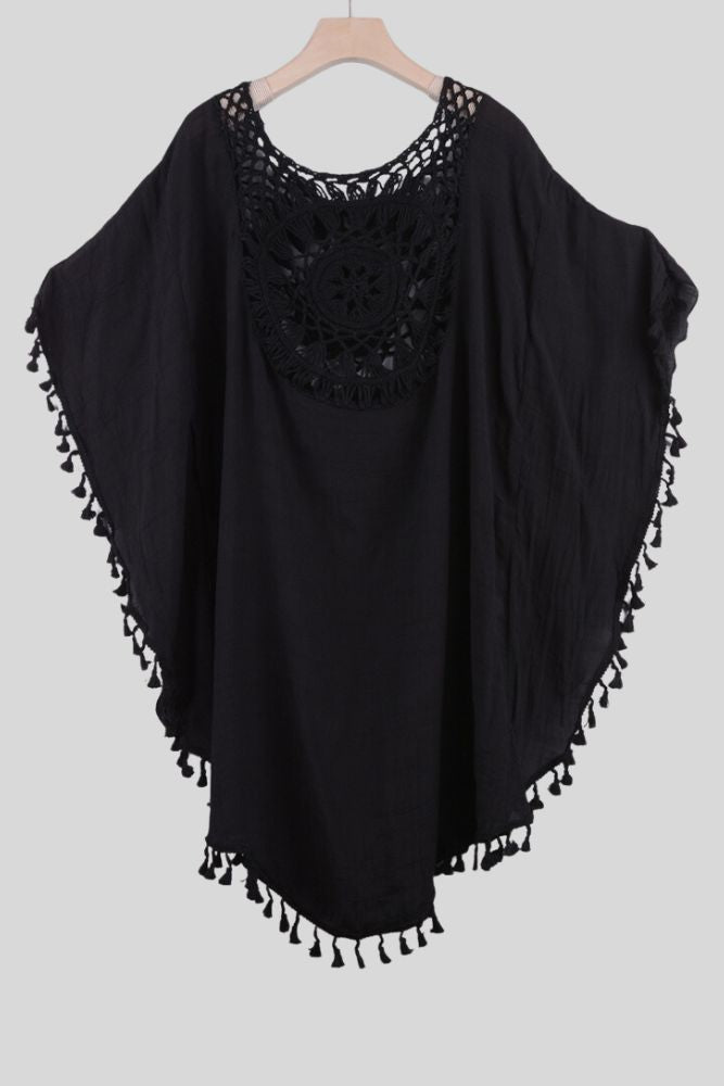 CB Off-the-Shoulder Fringe Blouse