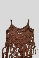 CB Ethnic Style Braided Hollow Tassel Camisole