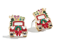 18k Gold Christmas Festive Earrings