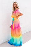 Off Shoulder Colourfull Flowy Dress for Women